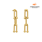 Brincos Elos Monclé Banhados em Ouro 18k