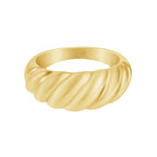 Anel Curvas do Mar Banhado em Ouro 18k
