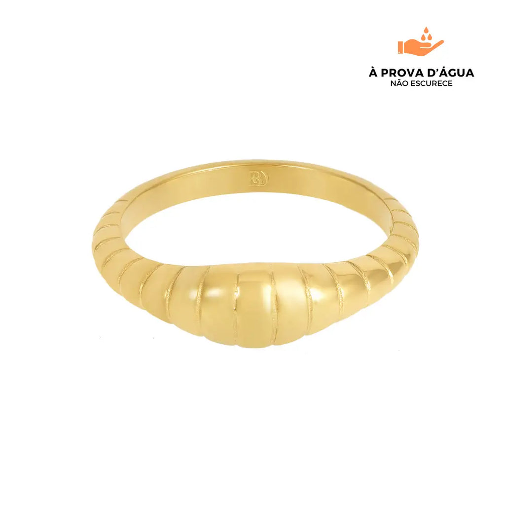 Anel Concha Marinha Banhado em Ouro 18k