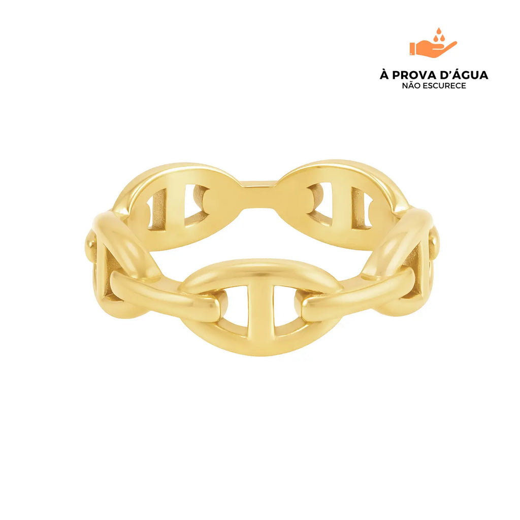 Anel de Elos Modernos Banhado em Ouro 18k
