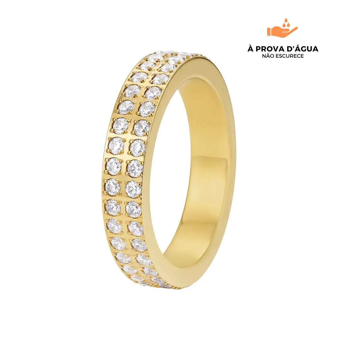 Anel Mônaco 4MM Banhado em Ouro 18k