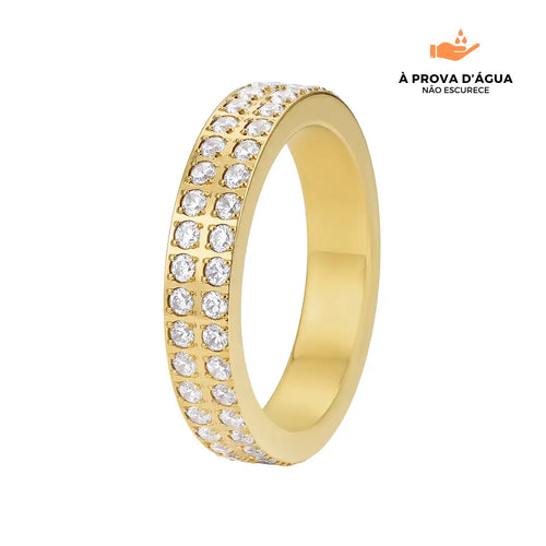 Anel Mônaco 4MM Banhado em Ouro 18k