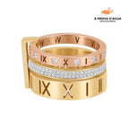Anel Triplo Momentos Banhado em Ouro 18k
