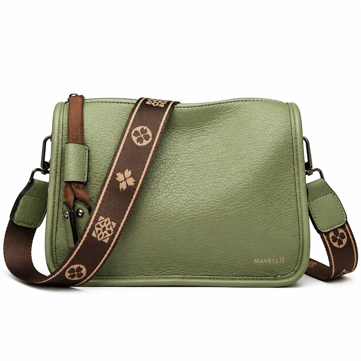 Bolsa Transversal Feminina Mavellié Milano Heritage em Couro