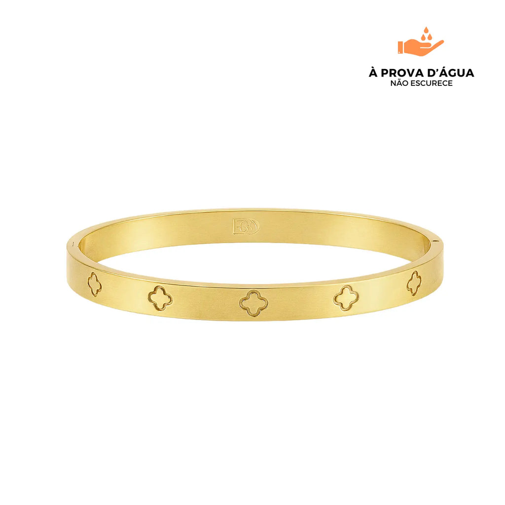 Bracelete Trevo Slim Banhado em Ouro 18k