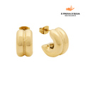 Brincos Curvados Mini Banhados em Ouro 18k