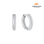 Brincos Argolas Slim 10MM Banhados em Prata