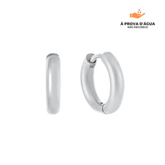 Brincos Argolas Slim 10MM Banhados em Prata