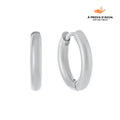 Brincos Argolas Slim 12MM Banhados em Prata