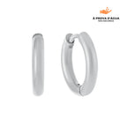 Brincos Argolas Slim 12MM Banhados em Prata
