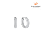 Brincos Argolas Slim 8MM Banhados em Prata