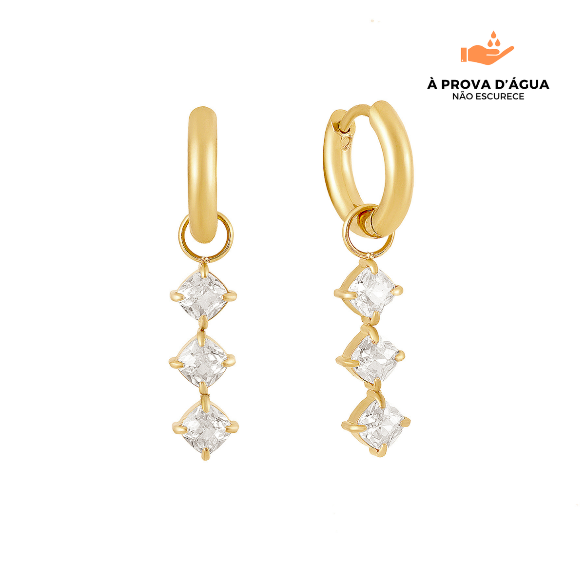 Brincos Bella Banhados em Ouro 18k
