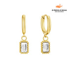 Brincos Cristal Banhados em Ouro 18k