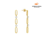 Brincos de Elos Glamour Banhados em Ouro 18k