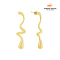 Brincos Linhas Curvadas Banhados em Ouro 18k
