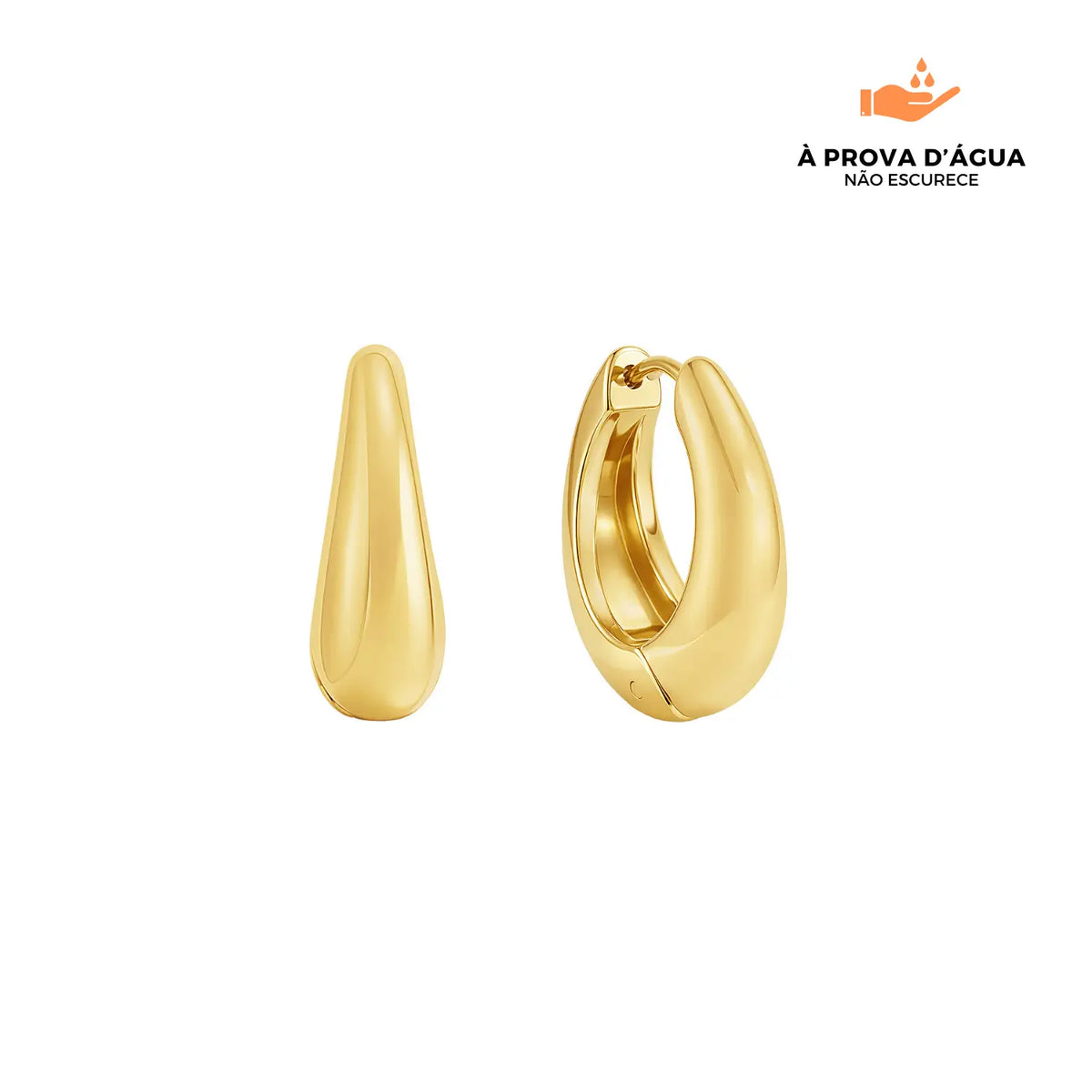 Brincos Londrinos 10MM Banhados em Ouro 18k