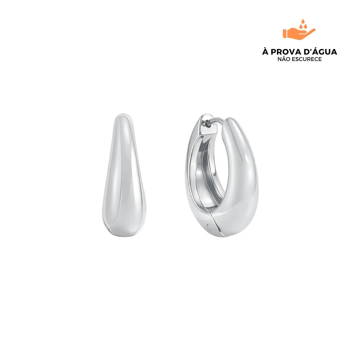 Brincos Londrinos 10MM Banhados em Prata