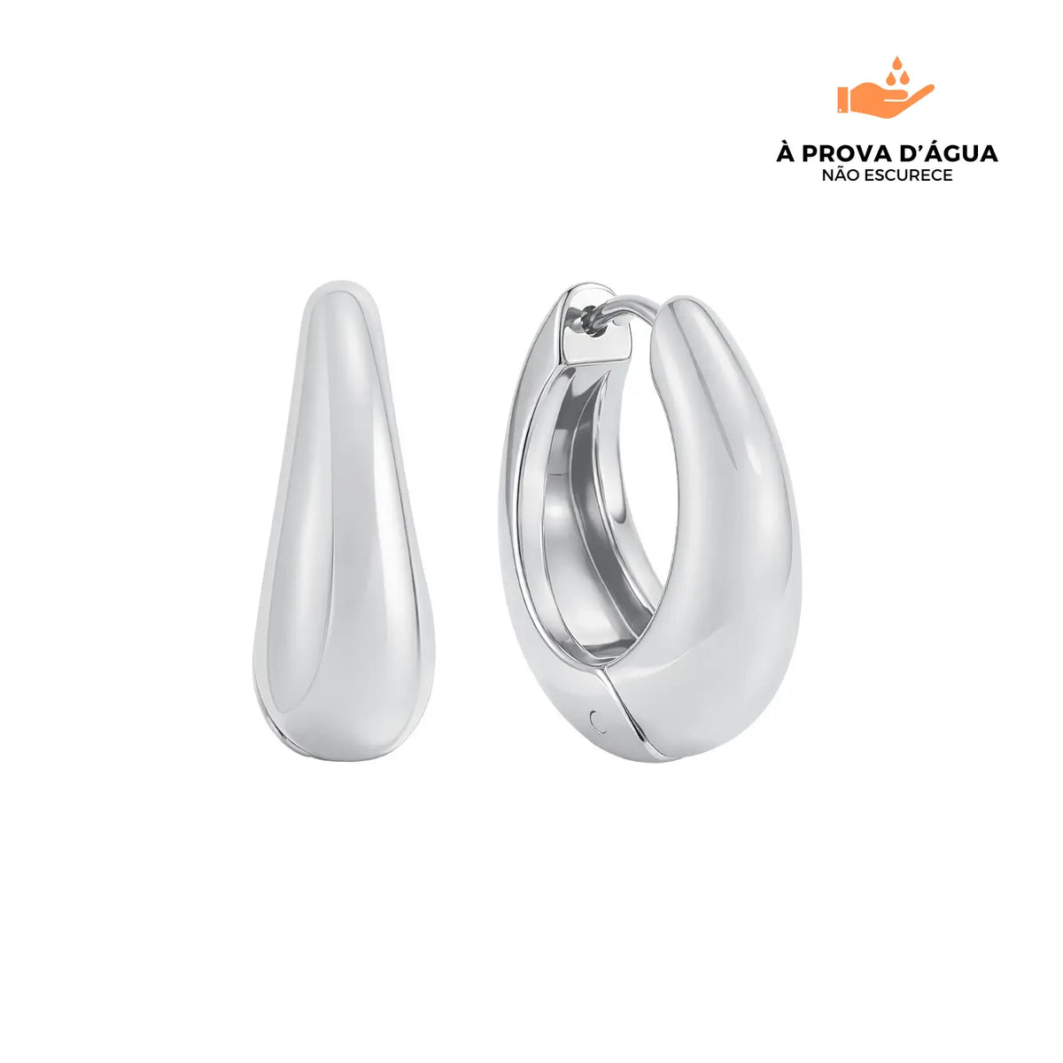 Brincos Londrinos 12MM Banhados em Prata