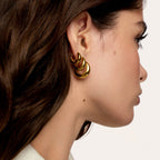 Brincos Londrinos 10MM Banhados em Ouro 18k
