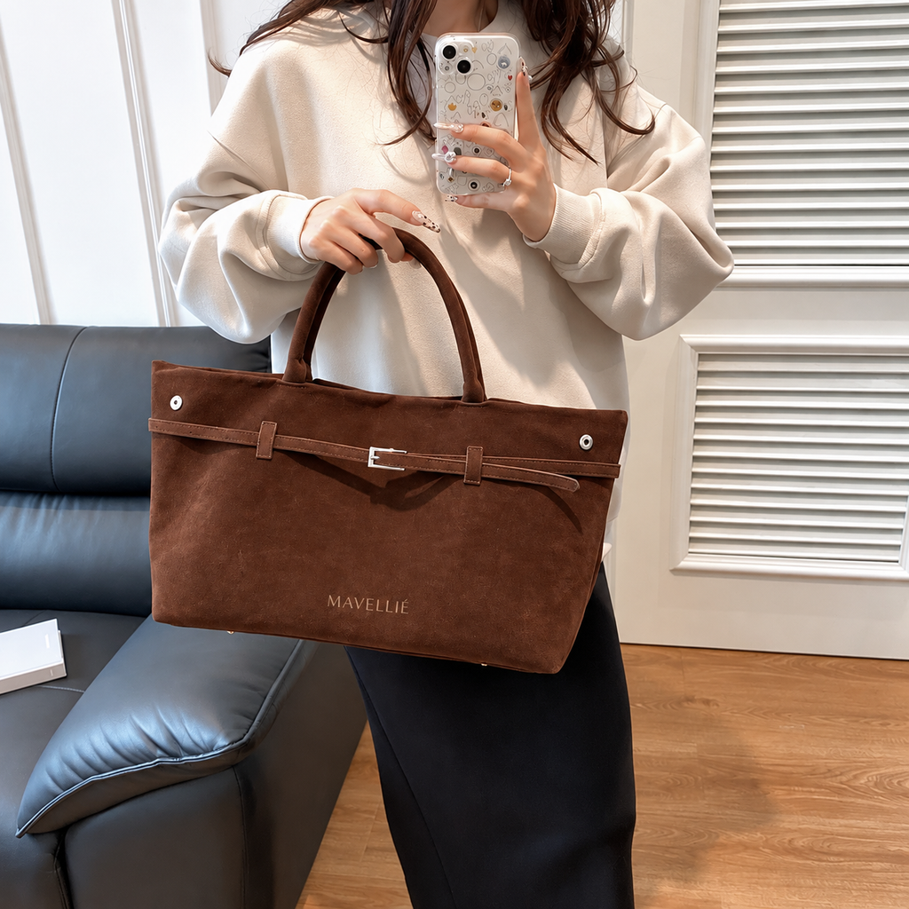 Bolsa Feminina Tote Mavellié Firenze em Camurça Premium