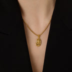 Colar de Rede Baiana com Pingente de Rosa Banhado em Ouro 18k