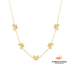 Colar Borboleta Banhado em Ouro 18k