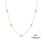 Colar Cristal Banhado em Ouro 18k