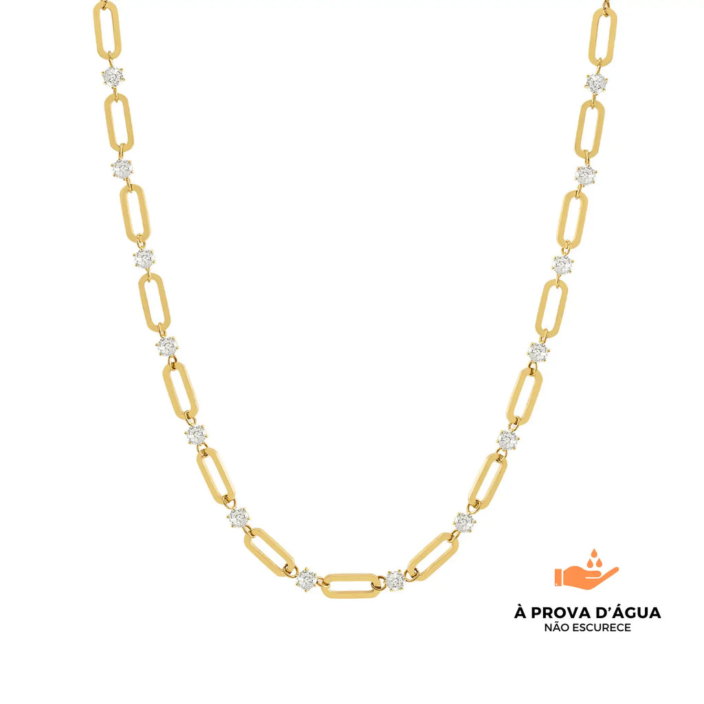 Colar de Elos Glamour Banhado em Ouro 18k