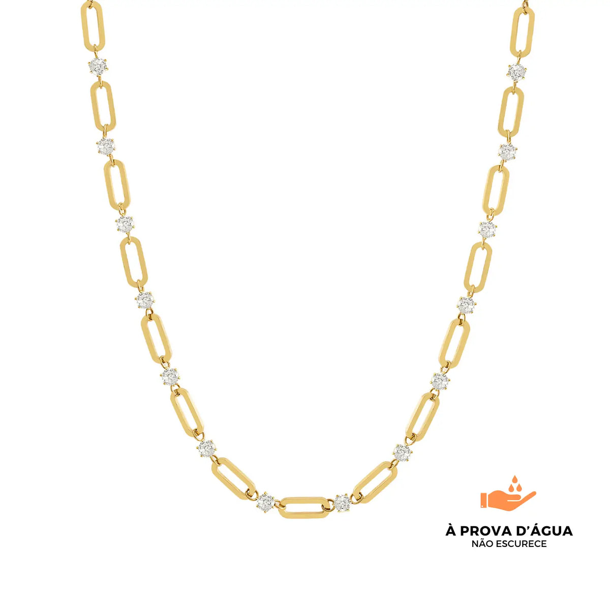 Colar de Elos Glamour Banhado em Ouro 18k