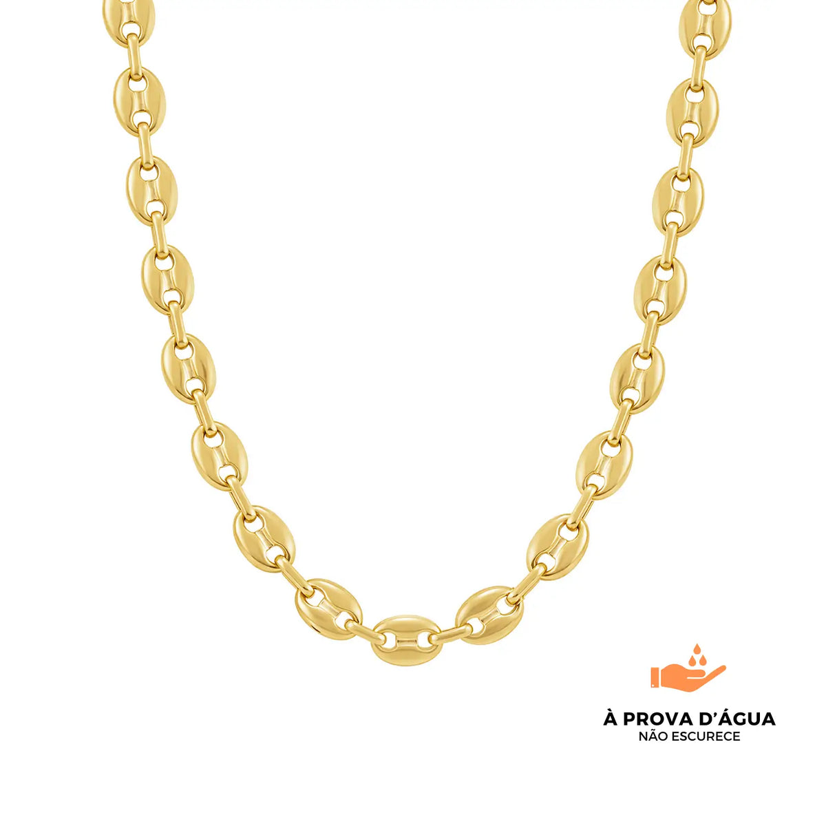 Colar Elos Modernos Banhado em Ouro 18k