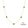 Colar Esmera Banhado em Ouro 18k