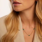 Colar Esmera Banhado em Ouro 18k