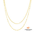 Colar Folhas Douradas Duplo Banhado em Ouro 18k
