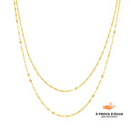 Colar Folhas Douradas Duplo Banhado em Ouro 18k