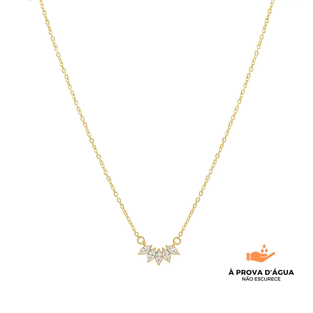 Colar Pétalas de Luz Banhado em Ouro 18k