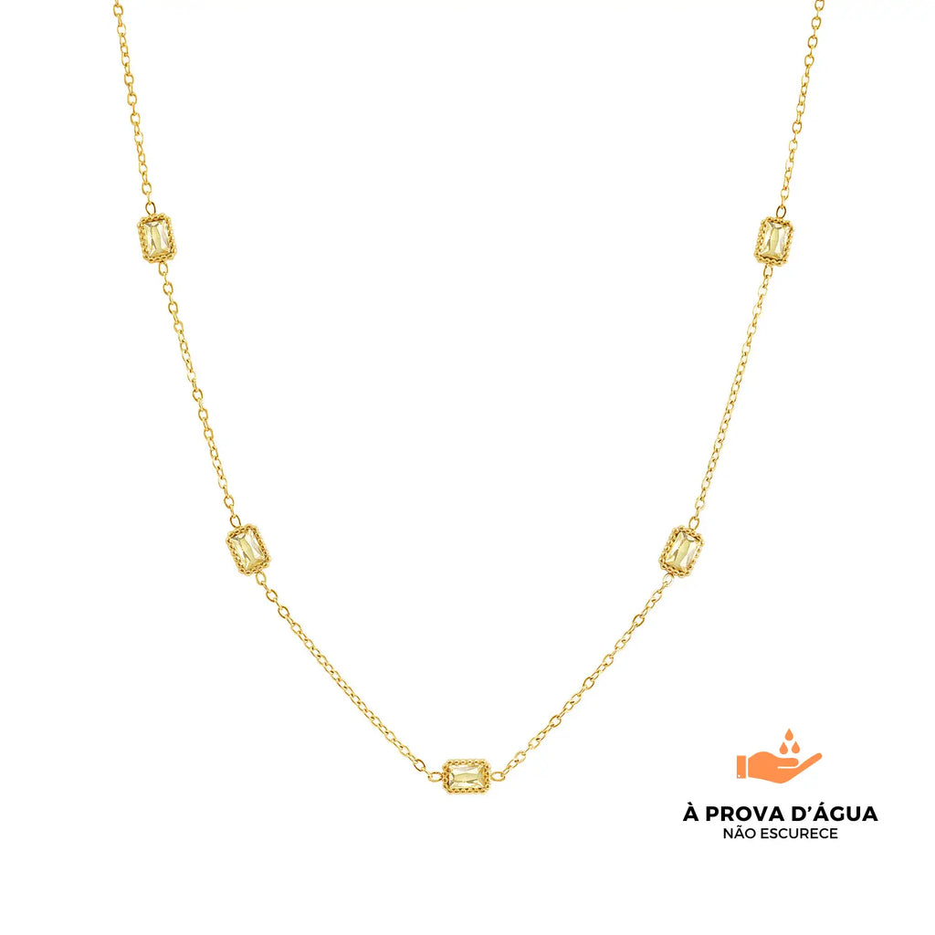 Colar Pontos Dourados Banhado em Ouro 18k