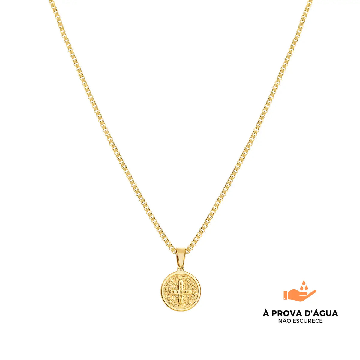 Colar São Bento Banhado em Ouro 18k