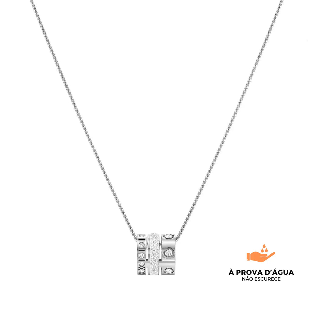 Colar Triplo Glamour Banhado em Prata
