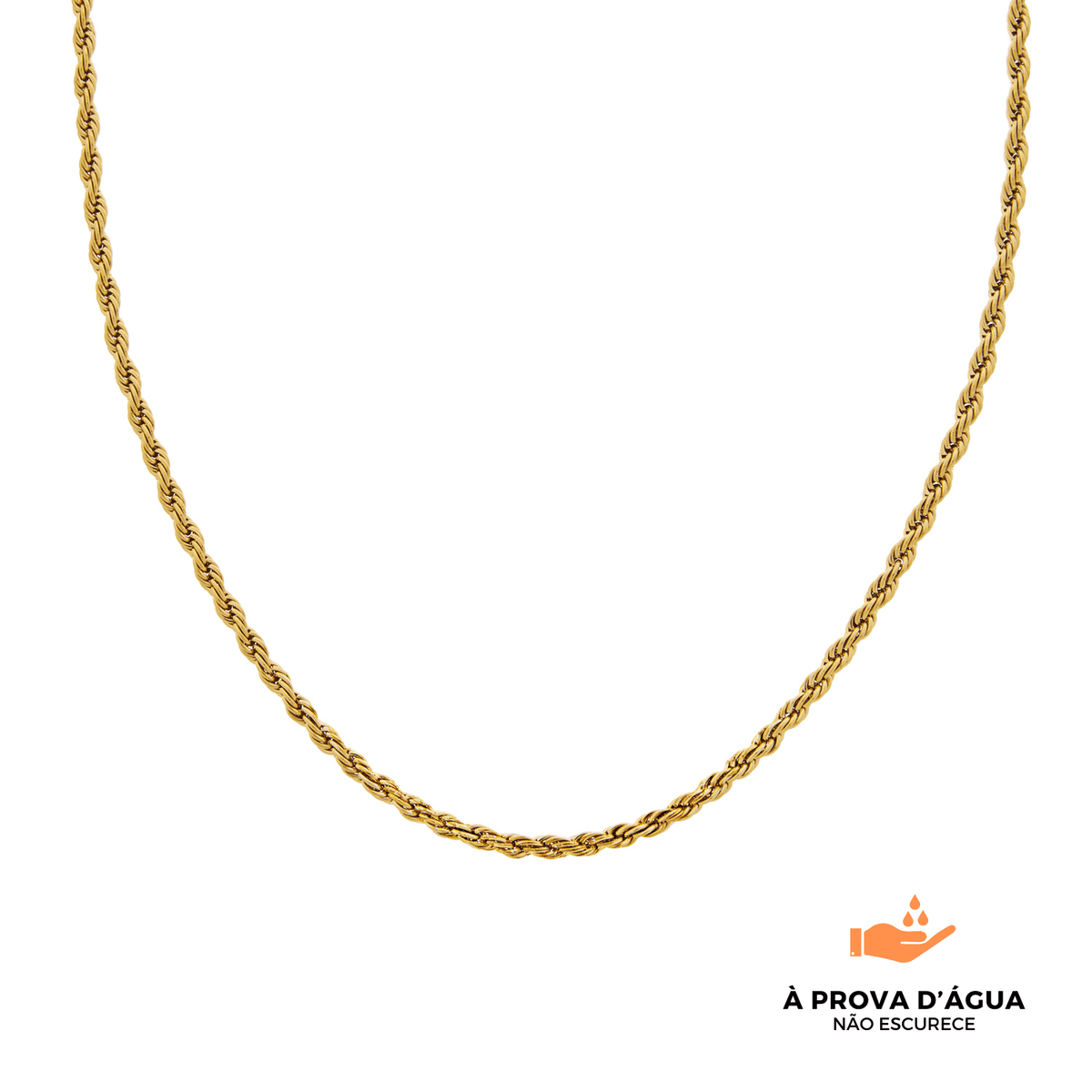 Colar de Rede Baiana Banhado em Ouro 18k - 45cm