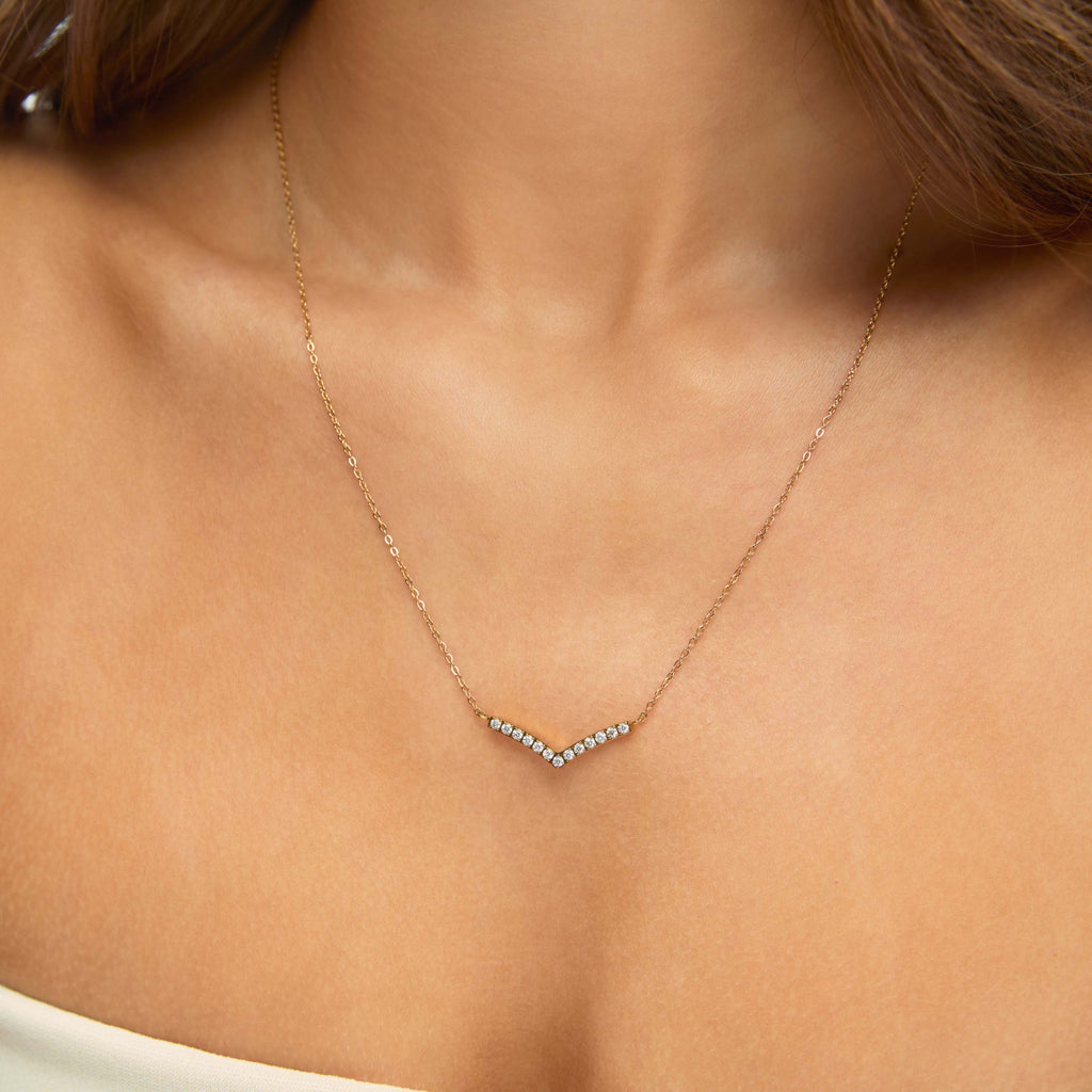 Colar Diadema Com Pedras Brilhantes Banhado em Ouro 18k
