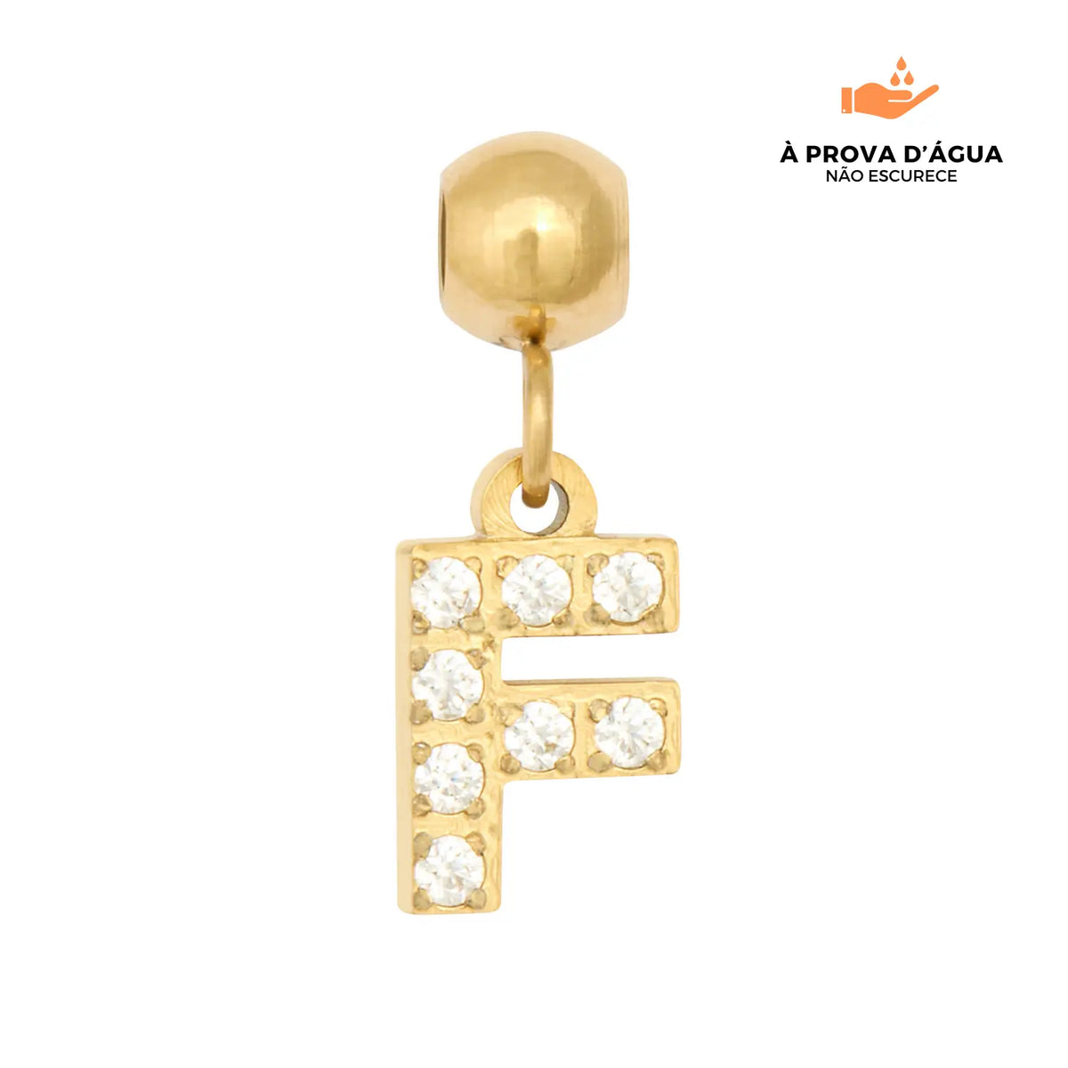 Pingente Inicial F Banhado em Ouro 18k