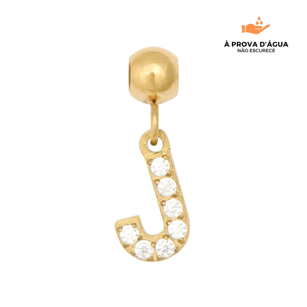 Pingente Inicial J Banhado em Ouro 18k
