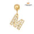 Pingente Inicial M Banhado em Ouro 18k