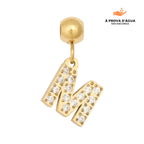 Pingente Inicial M Banhado em Ouro 18k