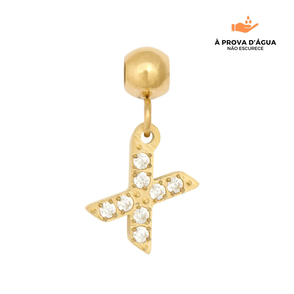 Pingente Inicial X Banhado em Ouro 18k