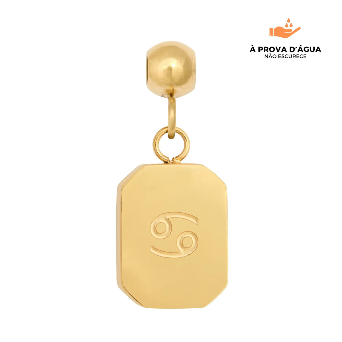 Pingente Signo Câncer Banhado em Ouro 18k