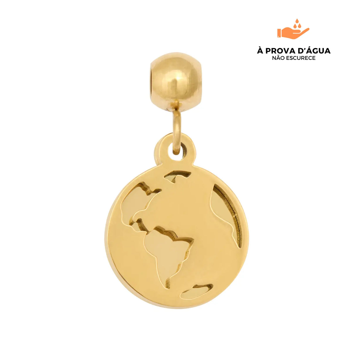 Pingente Volta ao Mundo Banhado em Ouro 18k