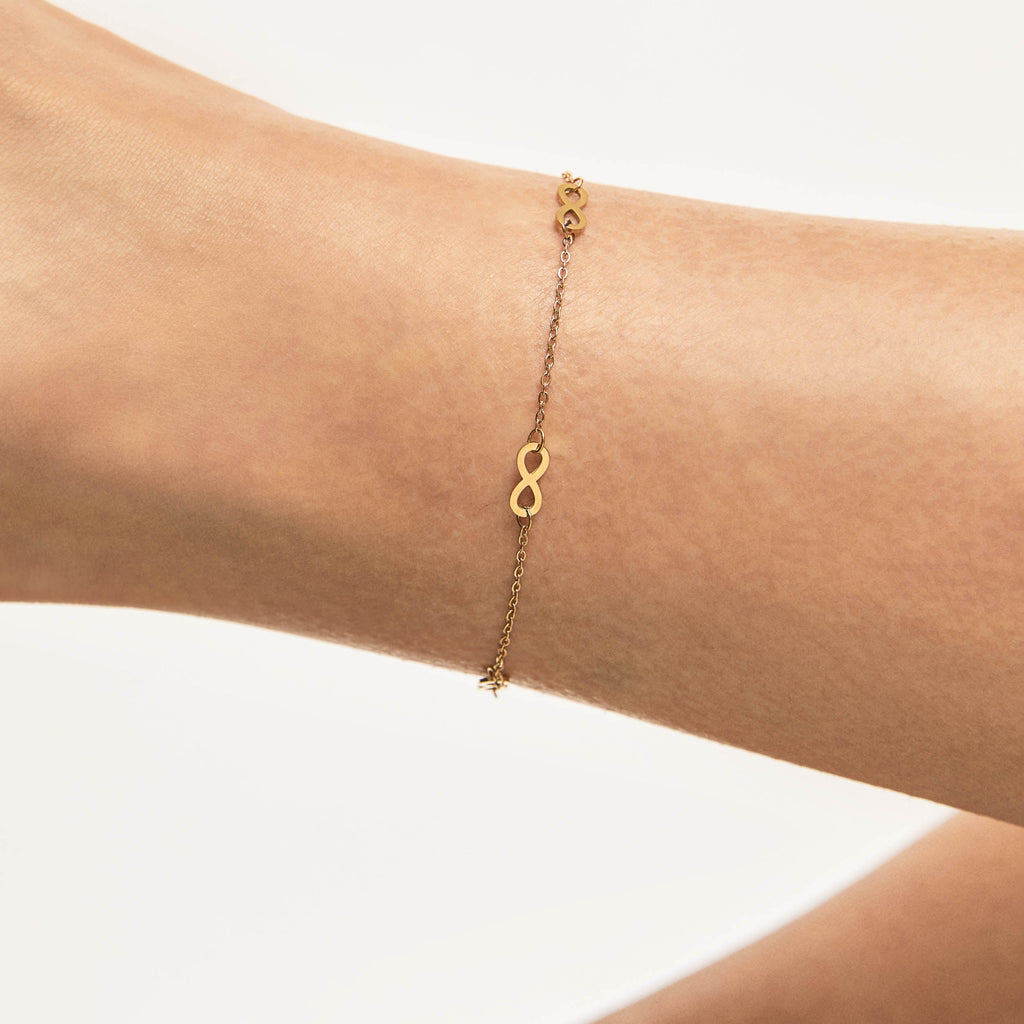 Tornozeleira Infinito Banhada em Ouro 18k