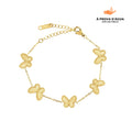 Pulseira Borboleta Banhada em Ouro 18k
