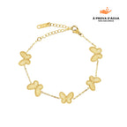Pulseira Borboleta Banhada em Ouro 18k